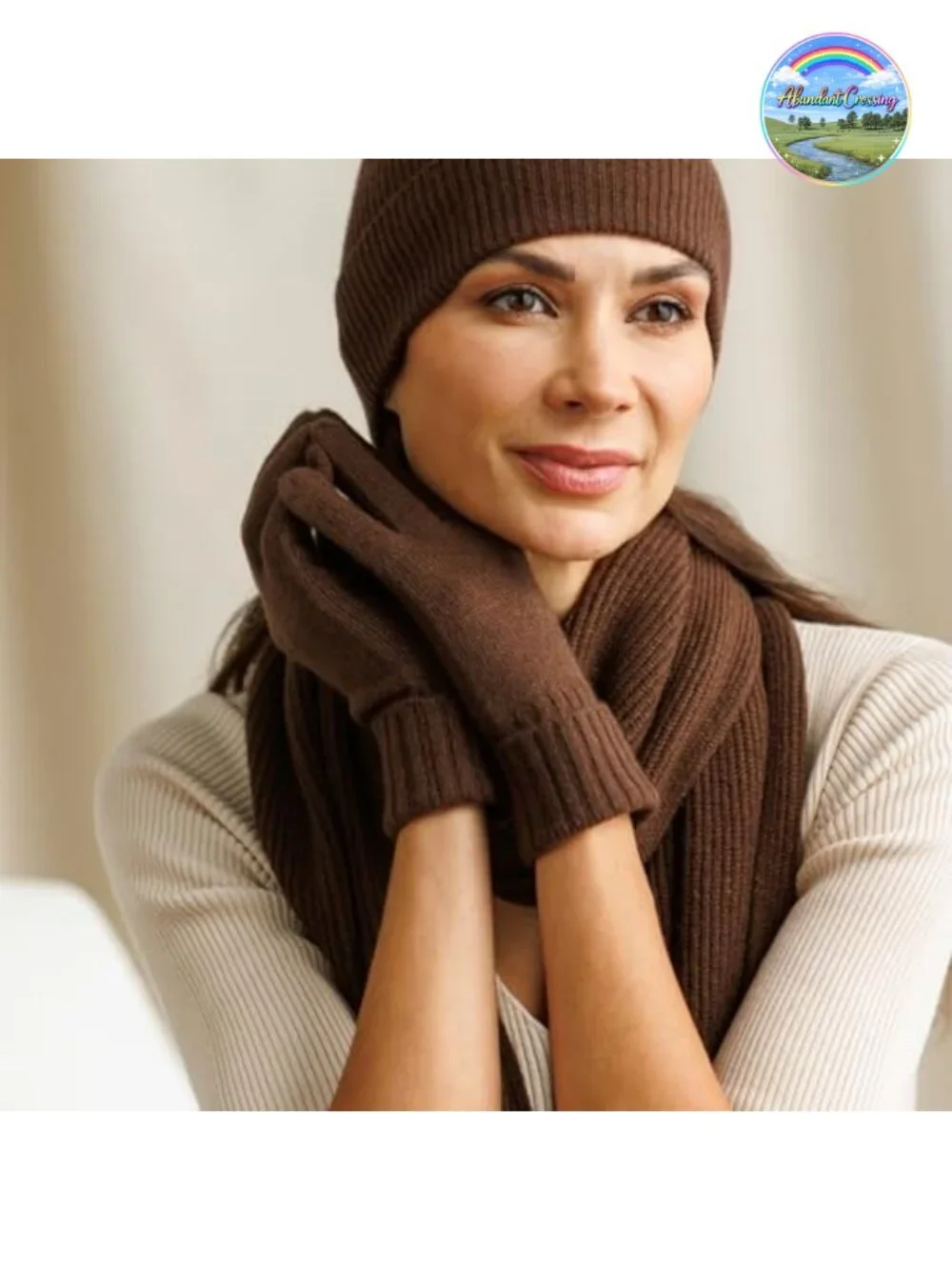 Women's 100% Pure Knit Ultra Plush Cashmere Gloves Ribbed Cuff